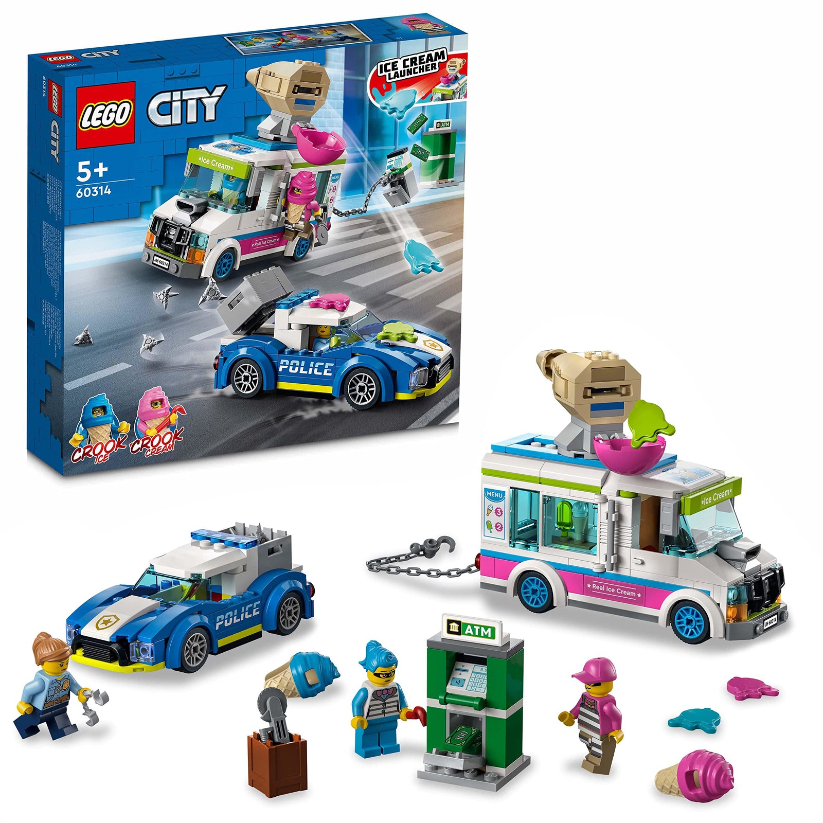 مجموعة بناء LEGO City - مطاردة شاحنة الآيس كريم 60314 (317 قطعة)