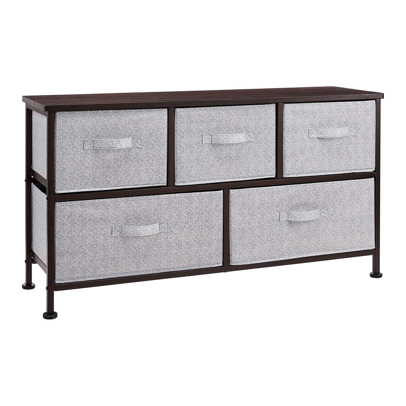 Amazon Basics Extra Wide Fabric 5-Drawer Storage Organizer Unit For Closet, Bronze
