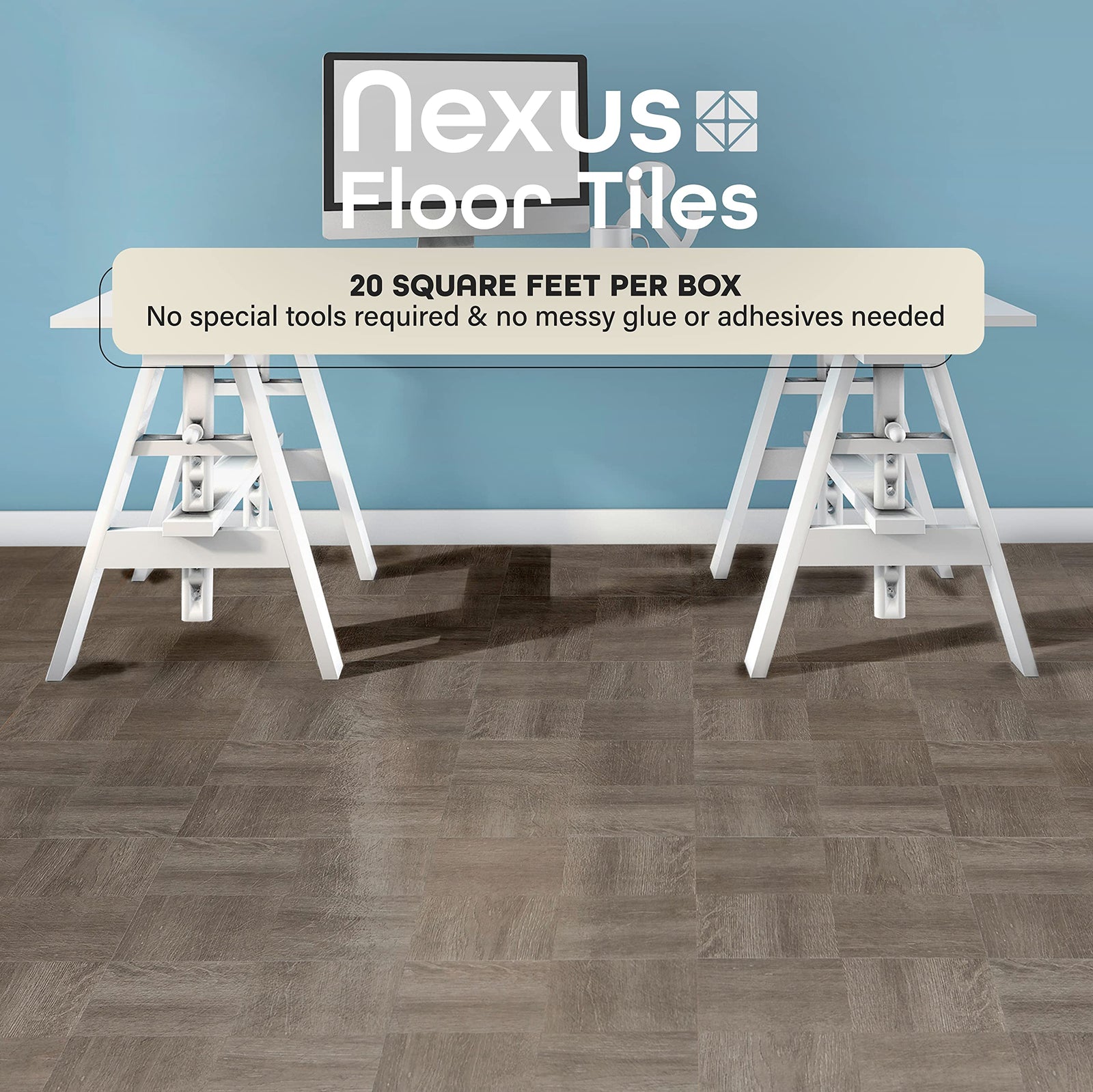 Achim Home Furnishings Ftvwd22920 Nexus Self Adhesive 20 Vinyl Floor Tiles, 12