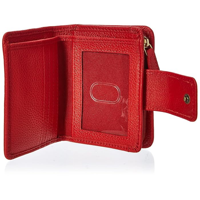 Timberland womens Leather Rfid Small Indexer Wallet Billfold, Red, One Size