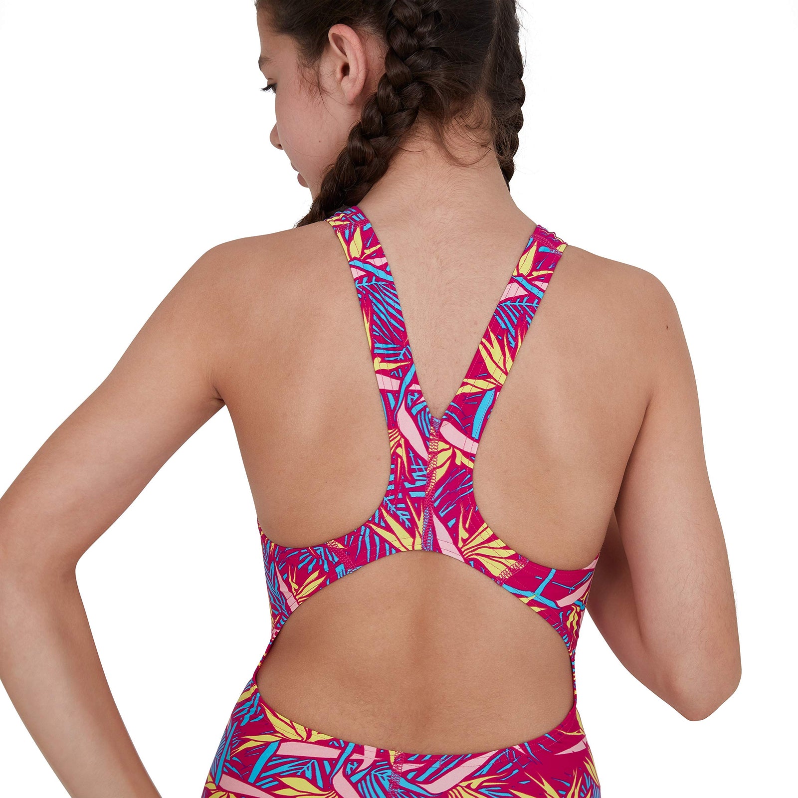 Speedo JunglePetal Allover Splashback Girls Swimsuit