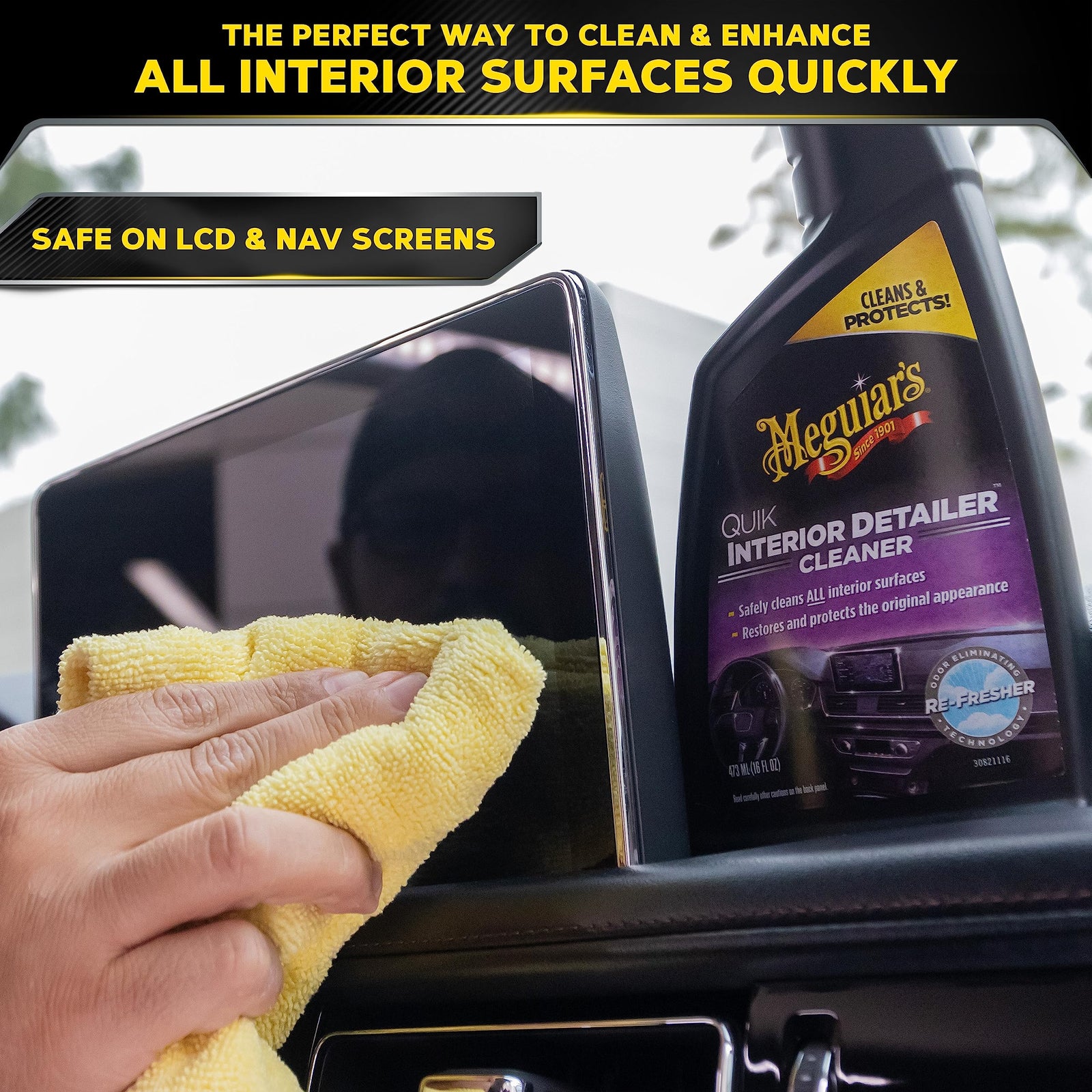 Meguiars Meguiar'S Quik Car Interior Detailer 473 Ml, G13616, H10.875 X W4.313 X D2 Inches, G-13616