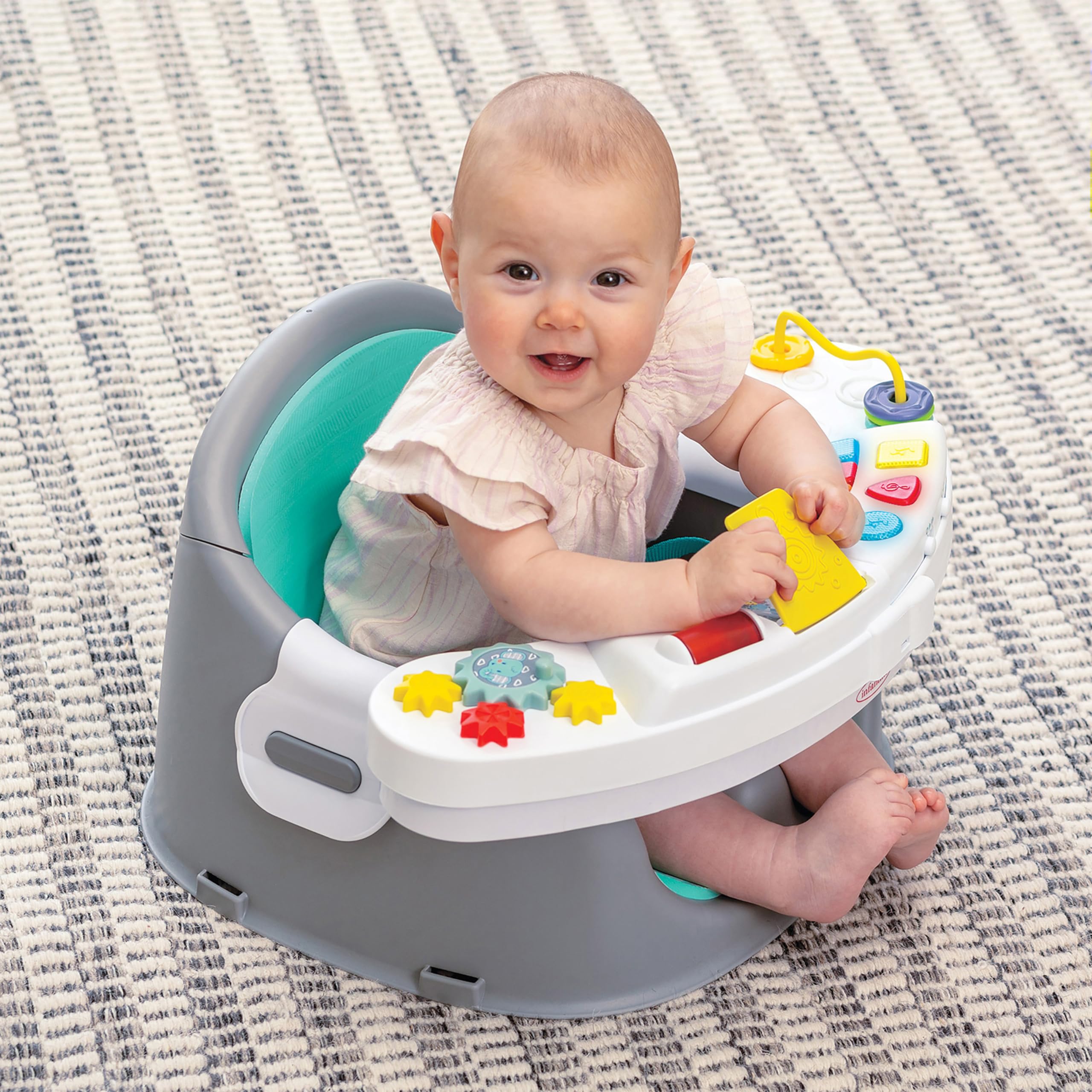 Infantino Music&Lights 3-In-1 Discovery Seat & Booster|Activity|Feeding|Interactive Music|Baby/ Child Learning & Development|