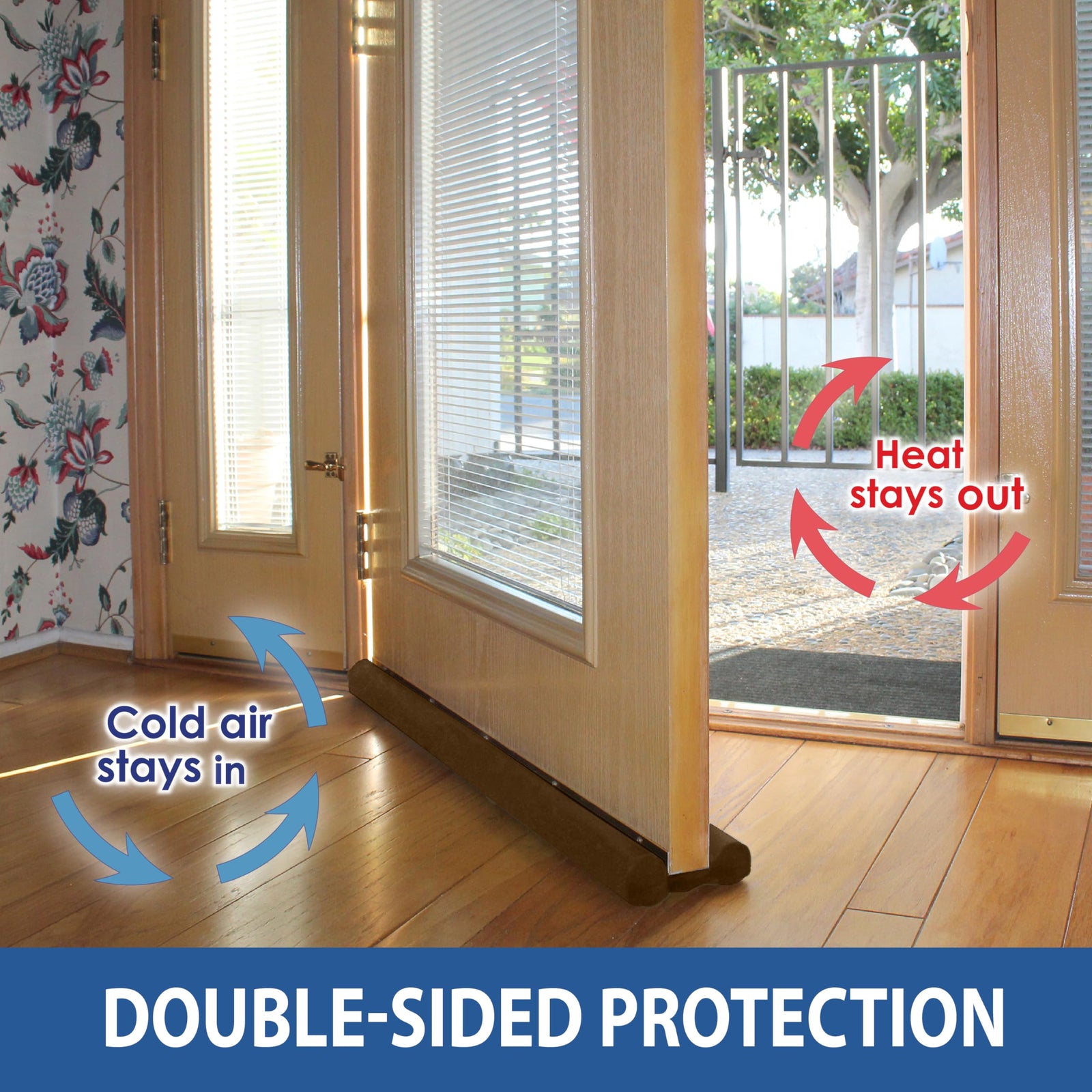 Twin Draft Guard Door Draft Stopper ,Original Door Draft Stopper, Single, Brown Year-Round Insulator, Trademarked and Patented Under Door Draft Stopper