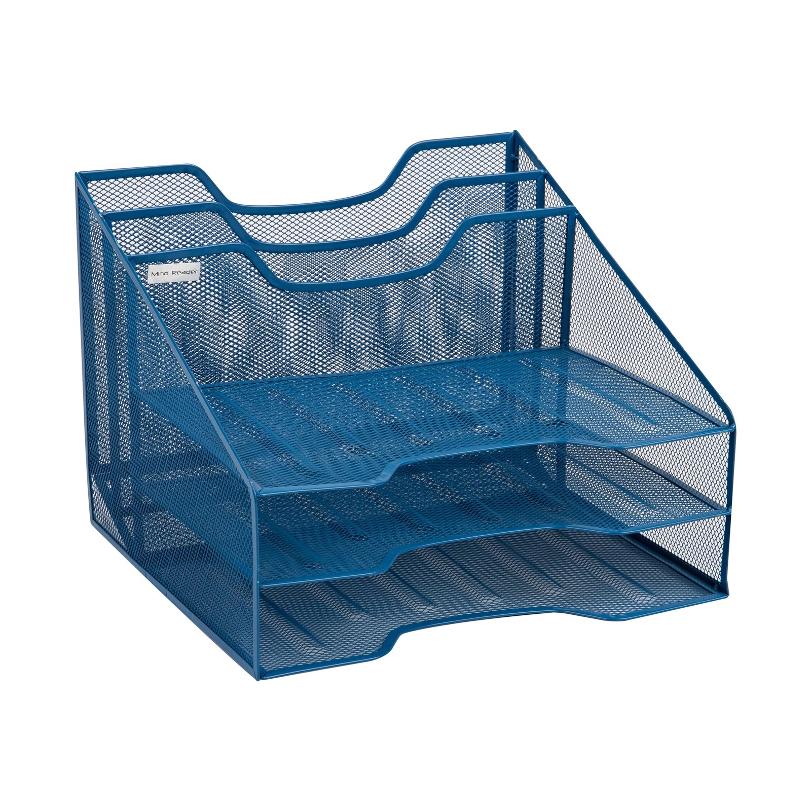 Mind Reader Desktop Organizer, Vertical File Holder, Paper Trays, Office, Metal Mesh, 12.5