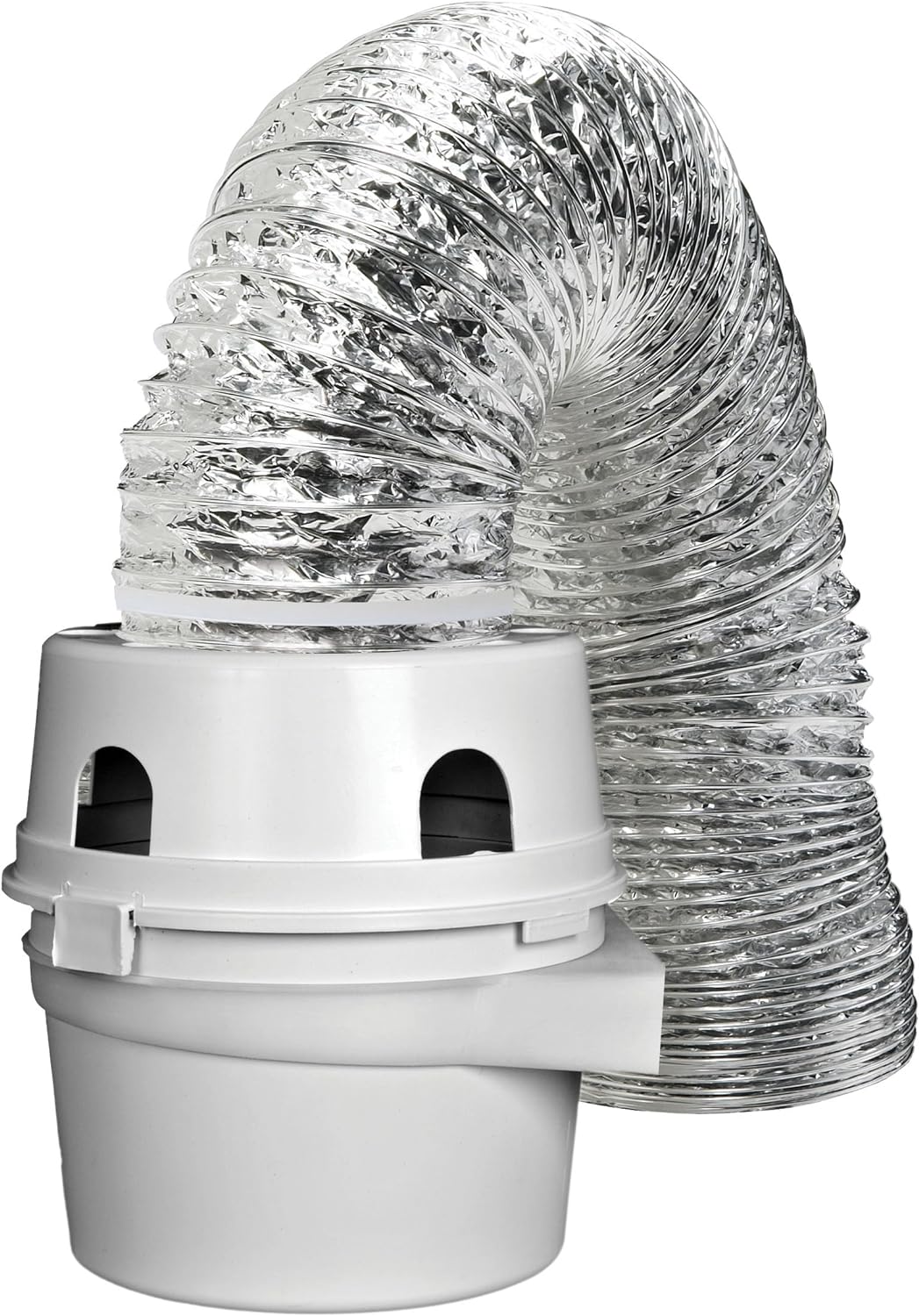 Dundas Jafine TDIDVKZW Indoor Dryer Vent Kit with 4-Inch by 5-Foot Proflex Duct, White, 4 Inch