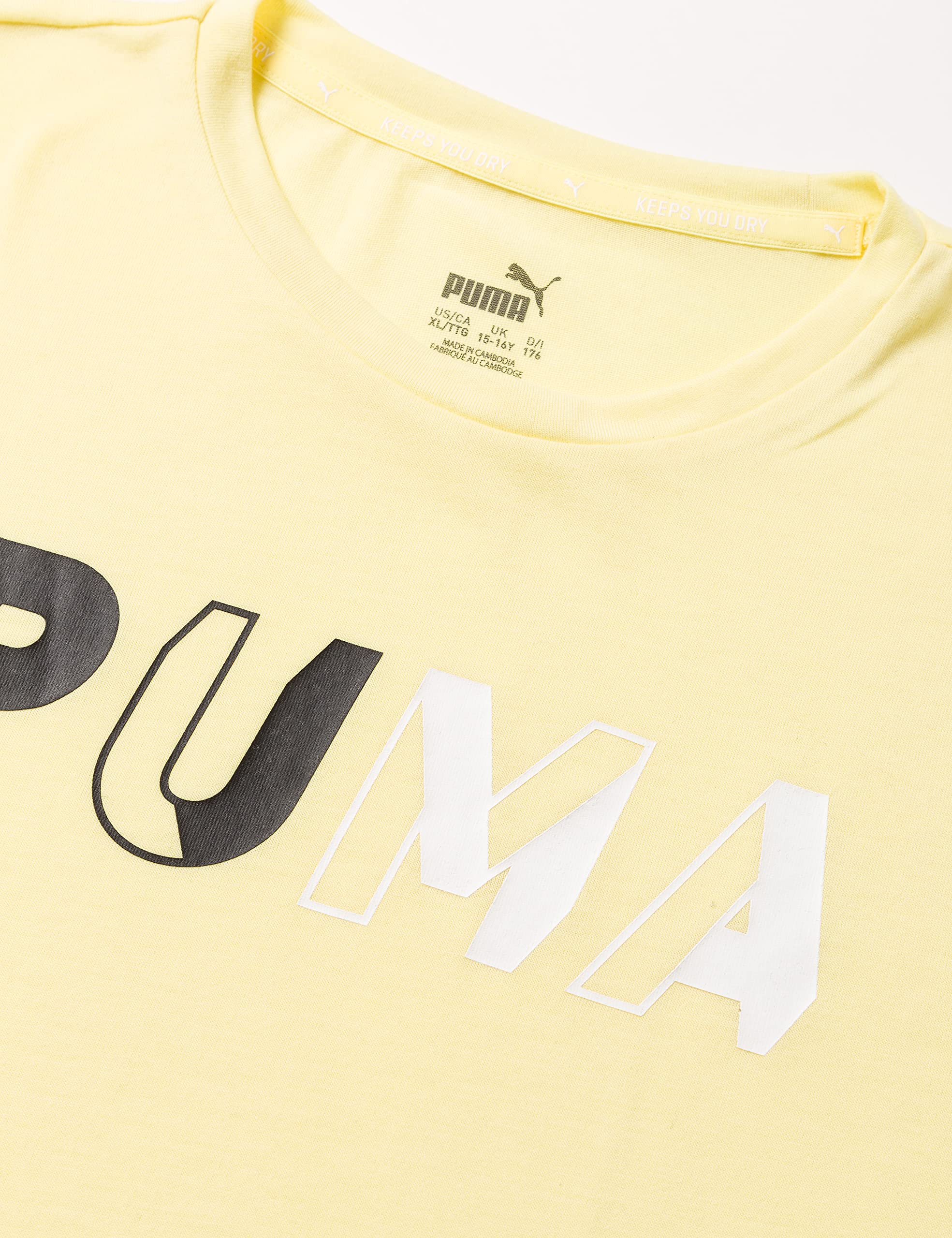 PUMA Girl's Modern Sports Logo Tee G Tee.Yellow.7/8Y