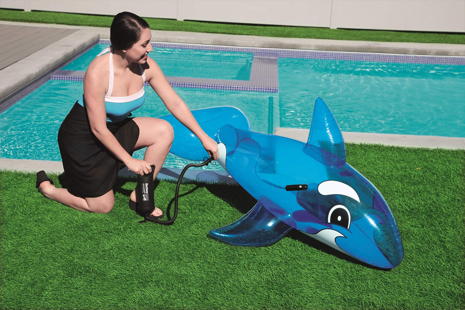 Bestway Transparent Whale Rider - 157x94cm, Blue - Model 26-41037