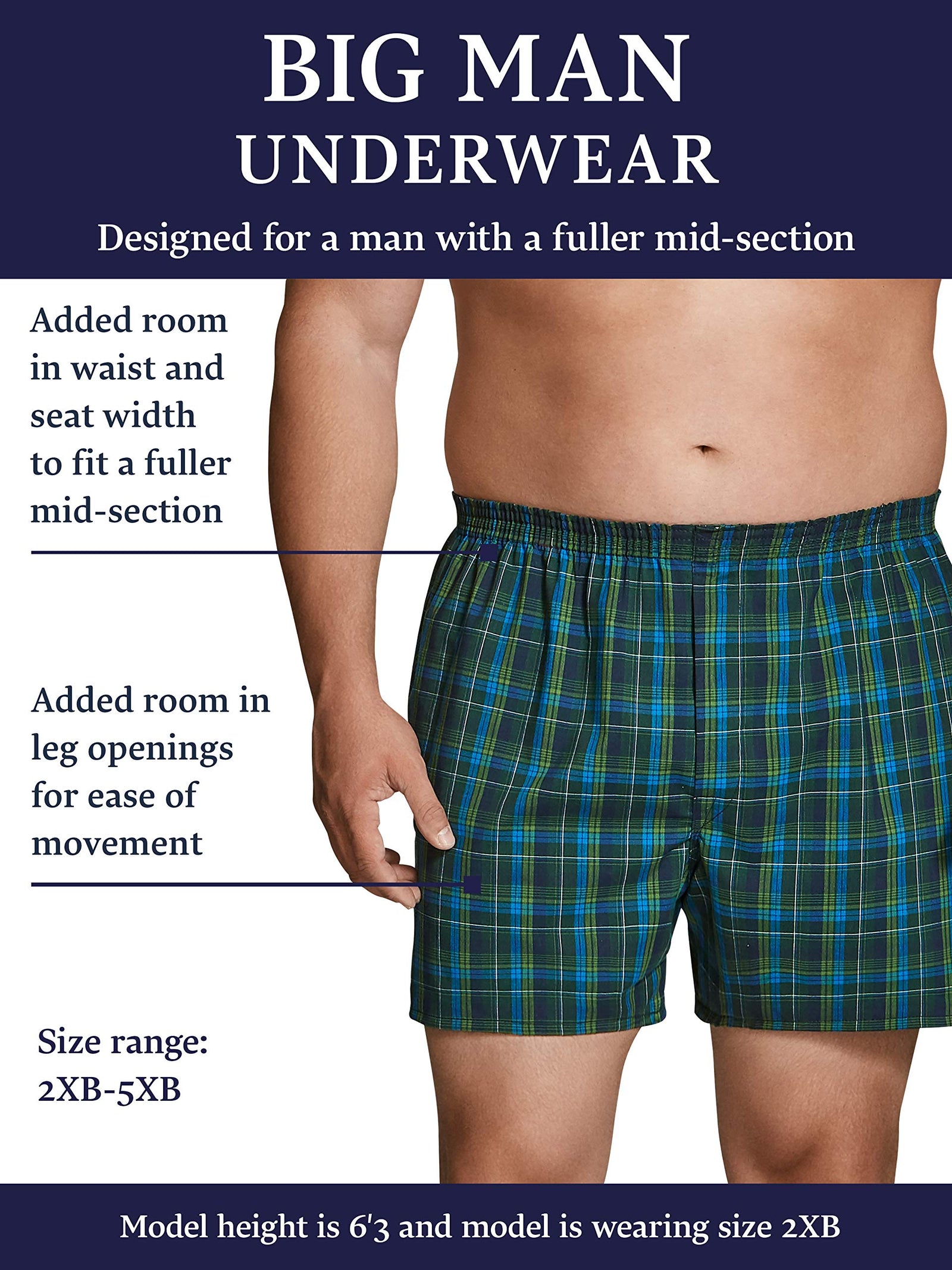 Fruit of the Loom Men's Big Man Knit Boxers (Pack of 3)