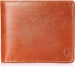 Alfa Leather Co. Leather Bifold Wallet with Coin Pocket for Men, Camel, 11.5 x 2 x 8.5 cm