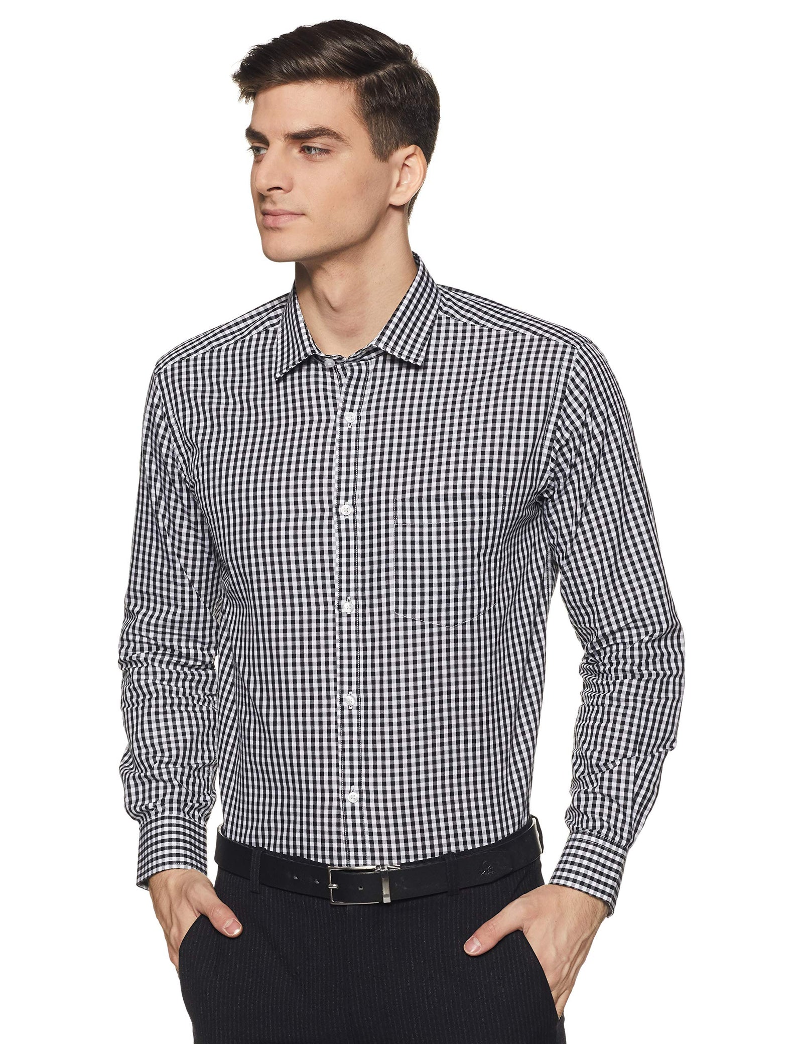 Diverse Men's Checkered Regular Fit Cotton Formal Shirt