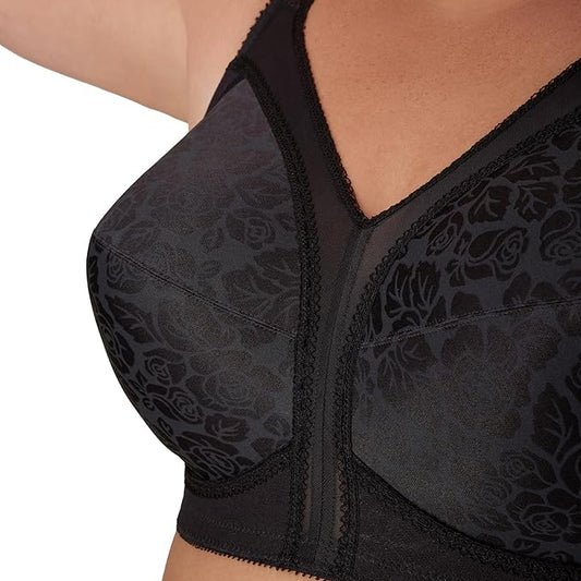 Playtex Womens 18 Hour Comfort-Strap Wireless Bra, Full-Coverage Bra with 4-Way Trusupport, Single Or 2-Pack 40 DD