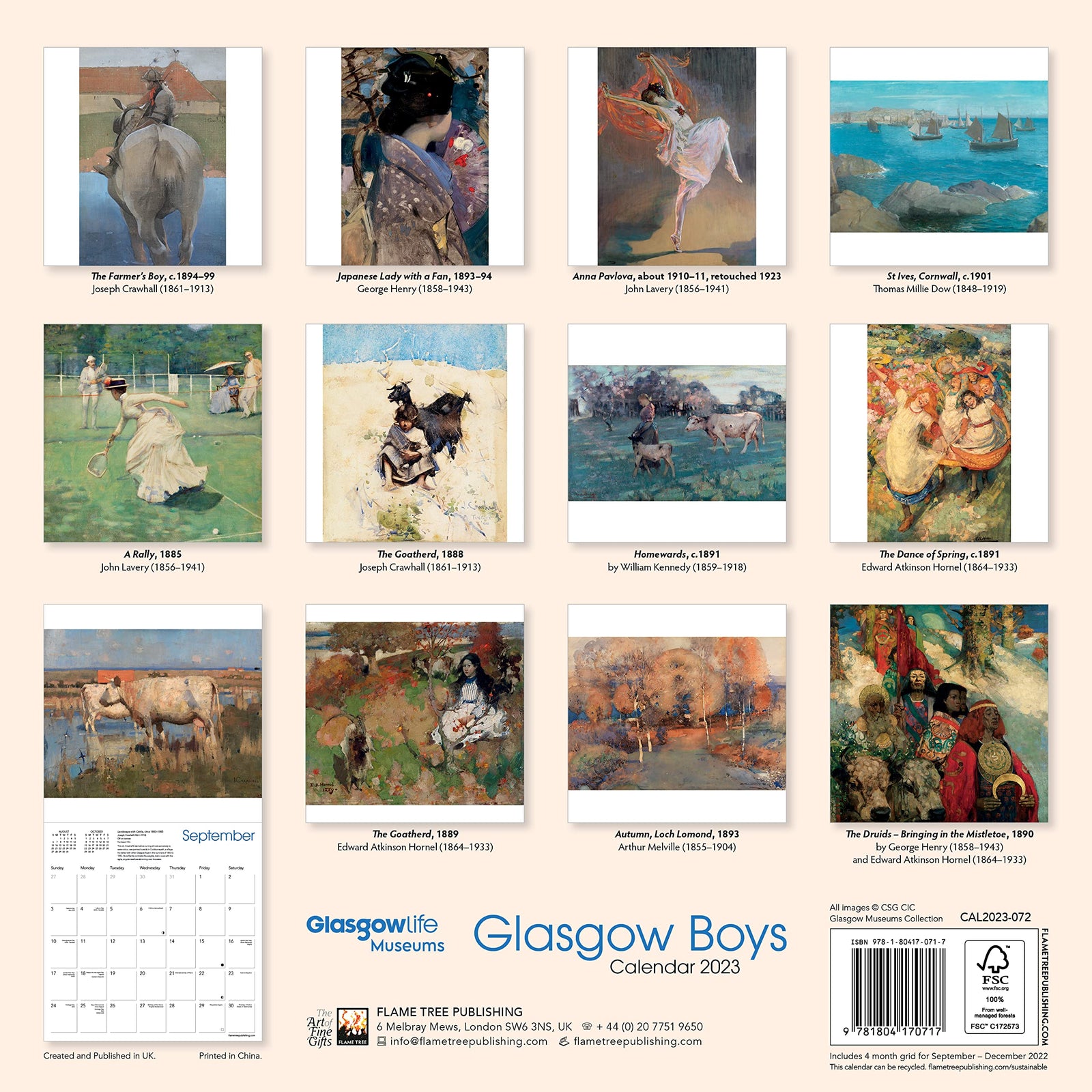 Glasgow Museums: Glasgow Boys Wall Calendar 2023 (Art Calendar)