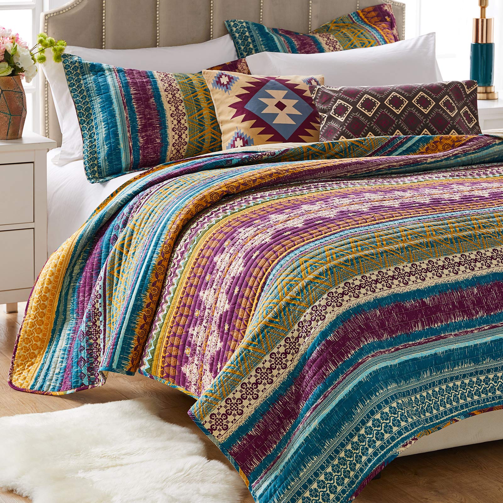 Greenland Home Southwest Quilt Set, 2-Piece Twin/Twin XL, Siesta