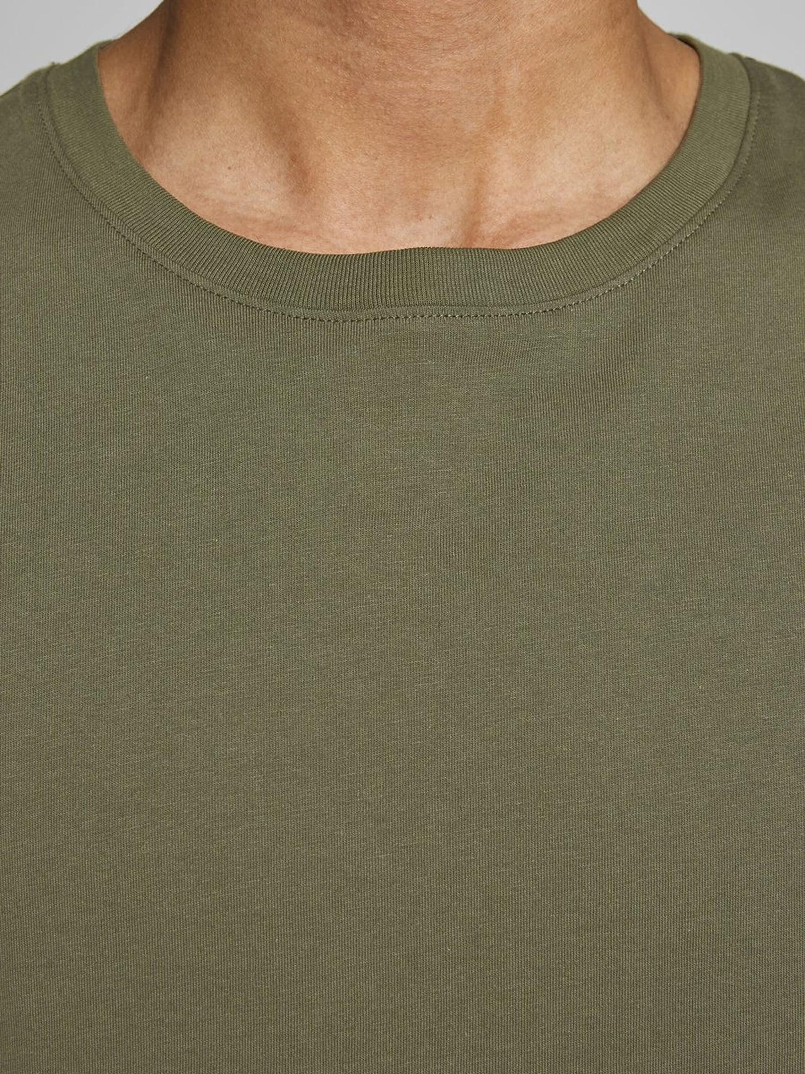 Jack & Jones mens JJEORGANIC Basic Tee O-Neck T-Shirt (pack of 1).OLIVE NIGHT