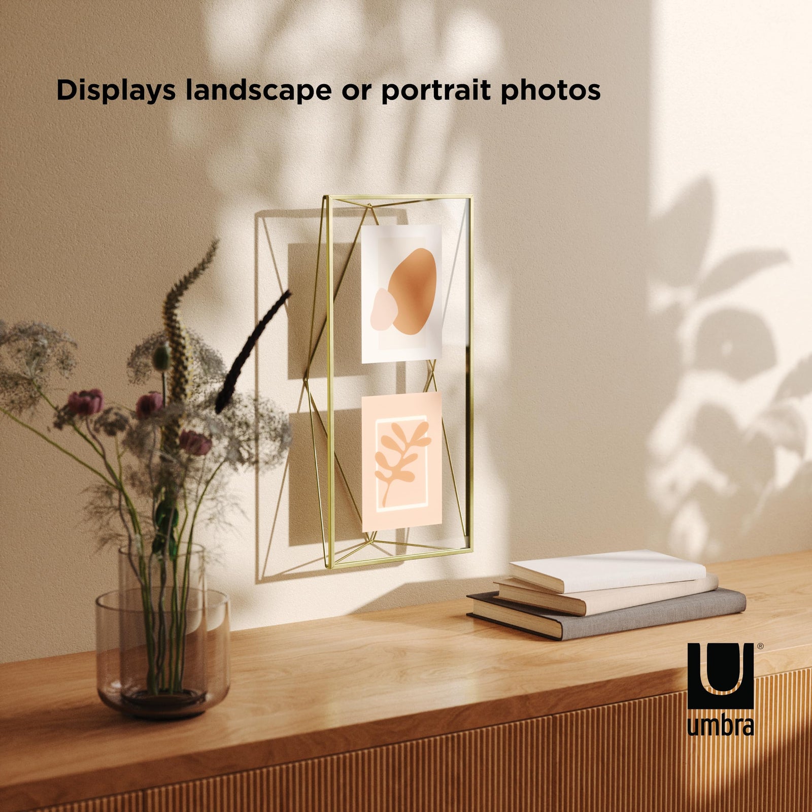 Umbra Prisma Multi Picture Frame – Photo Display for Desk or Wall, Chrome