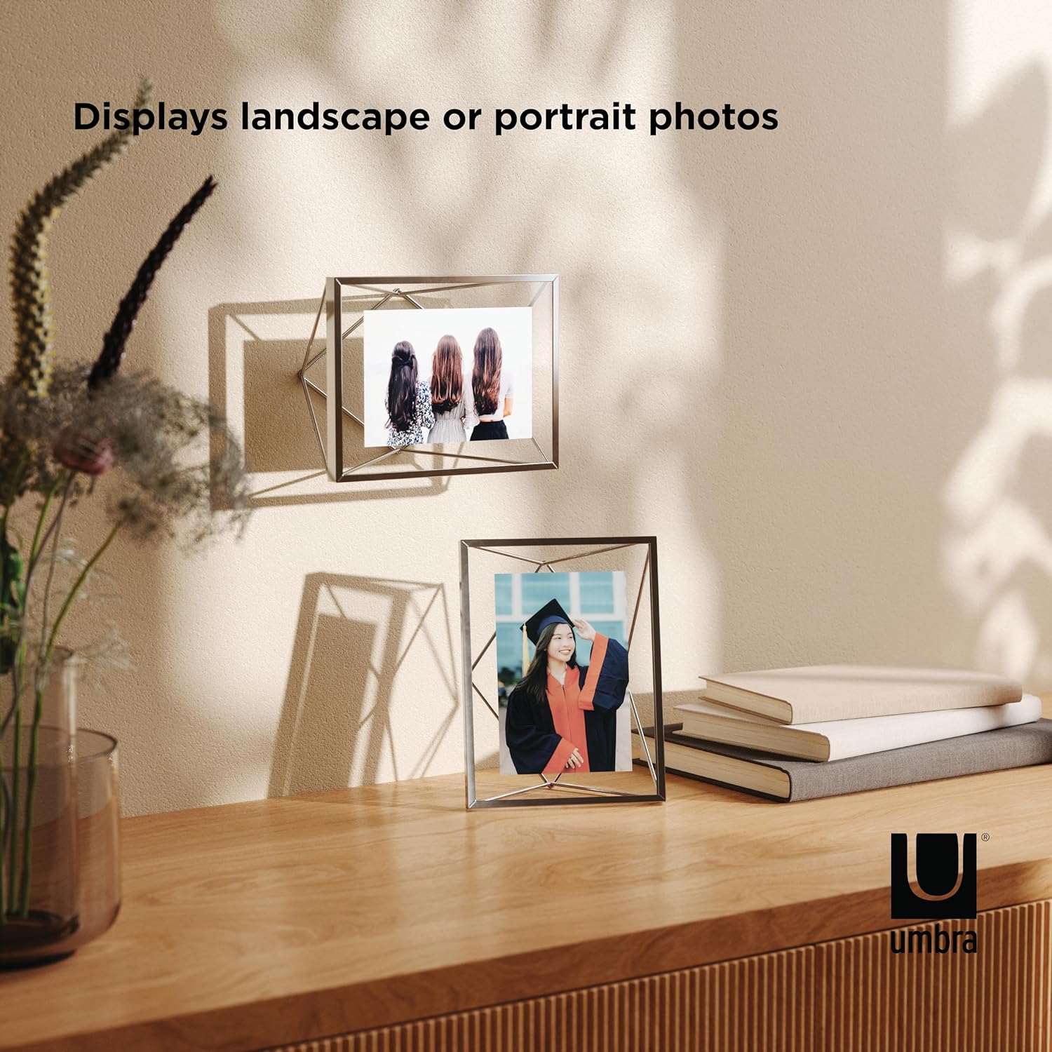 Umbra Prisma Multi Picture Frame – Photo Display for Desk or Wall, Chrome