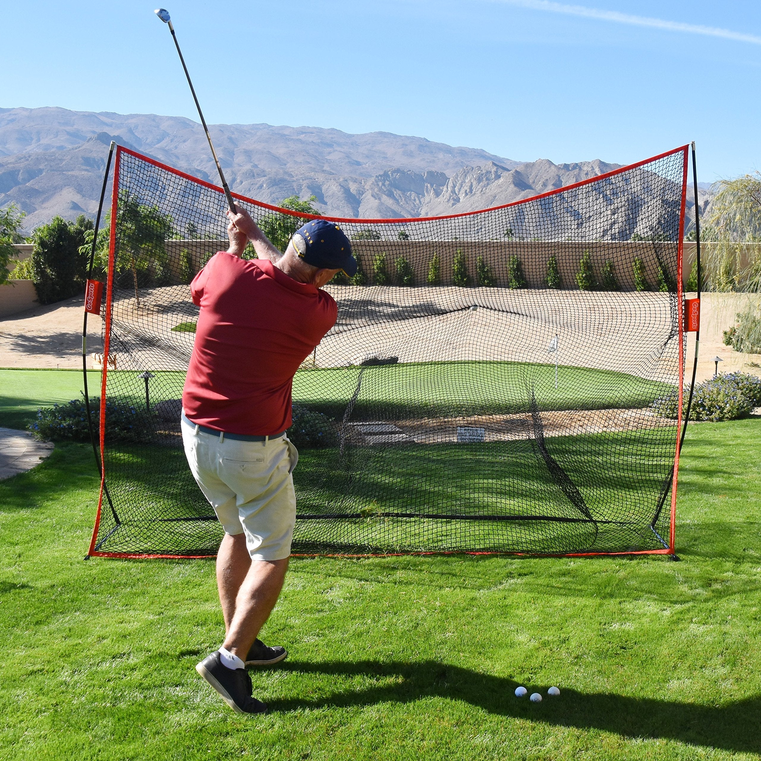 GoSports Golf Practice Hitting Net - Choose Between Huge 10'x7' or 7'x7' Nets -Personal Driving Range for Indoor or Outdoor Use - Designed by Golfers for Golfers