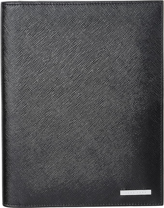 Hugo Boss HLM008A Companion Leather Conference Folder - Black