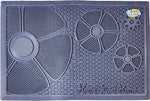 Nova Summer Flowers Antibacterial Doormat - 40x60 cm, Gold and Grey