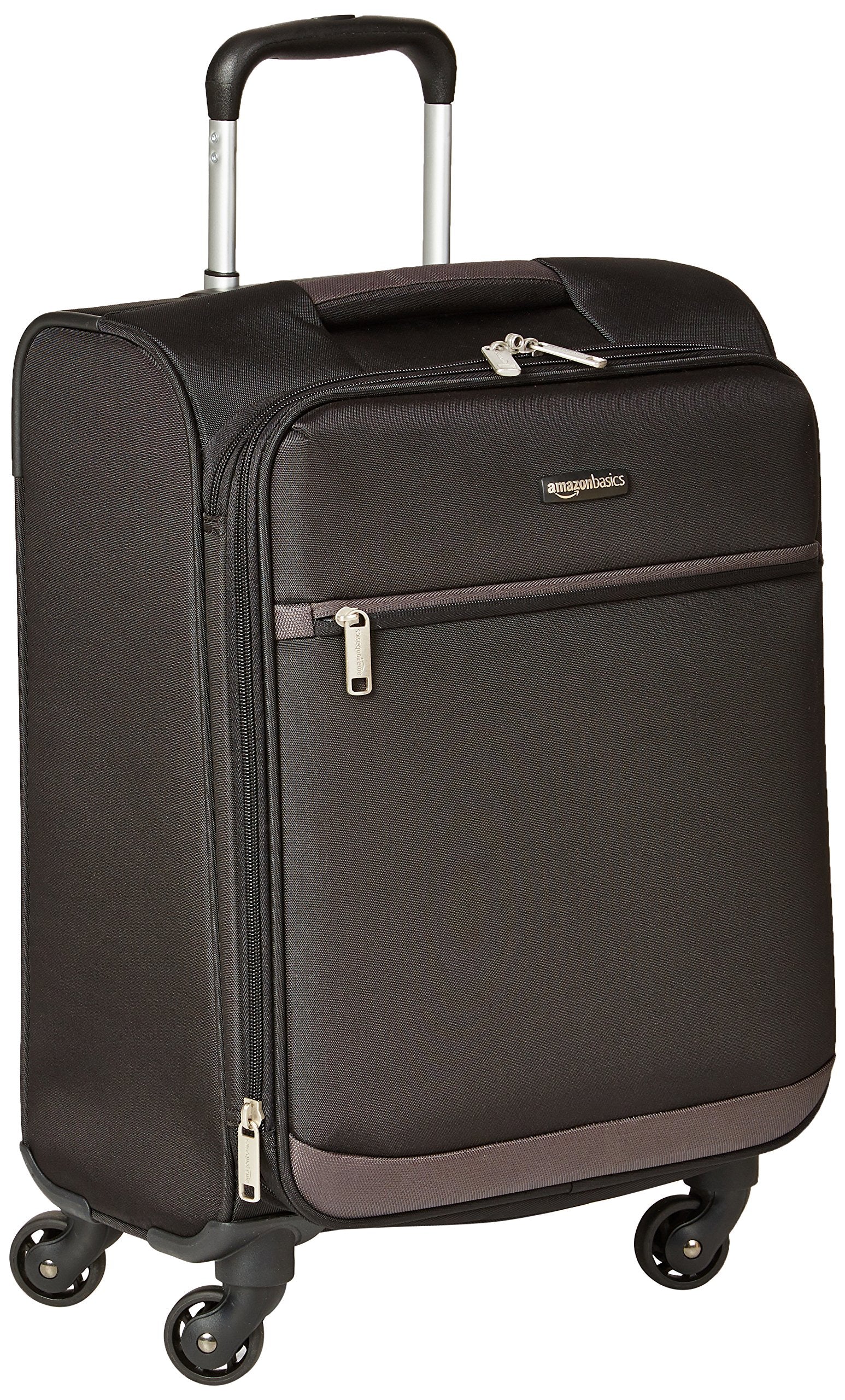 Amazon Basics Softside spinner suitcase 21 Inch (53cm), Black