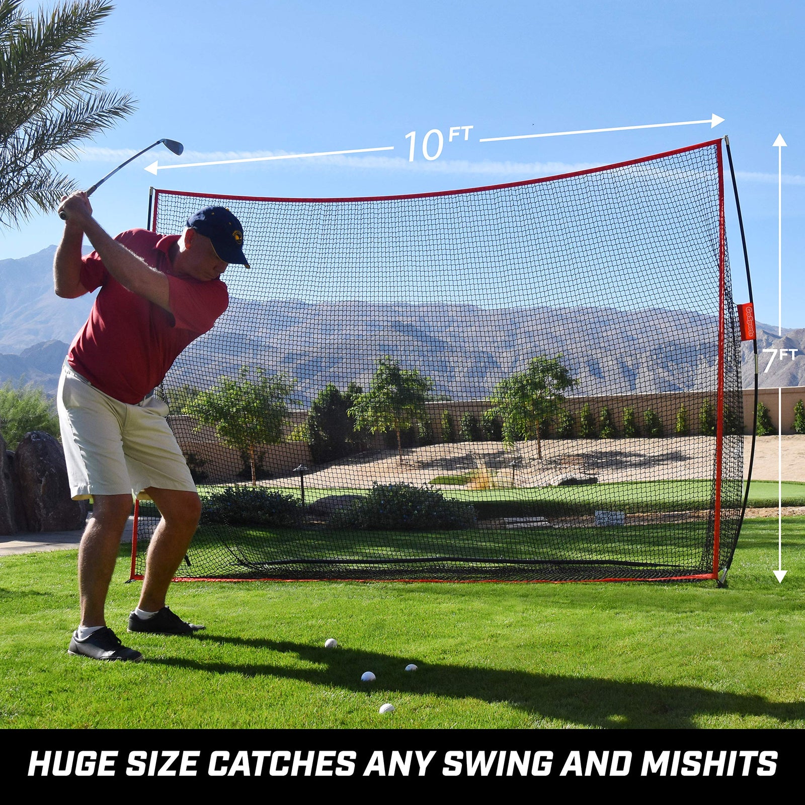 GoSports Golf Practice Hitting Net - Choose Between Huge 10'x7' or 7'x7' Nets -Personal Driving Range for Indoor or Outdoor Use - Designed by Golfers for Golfers