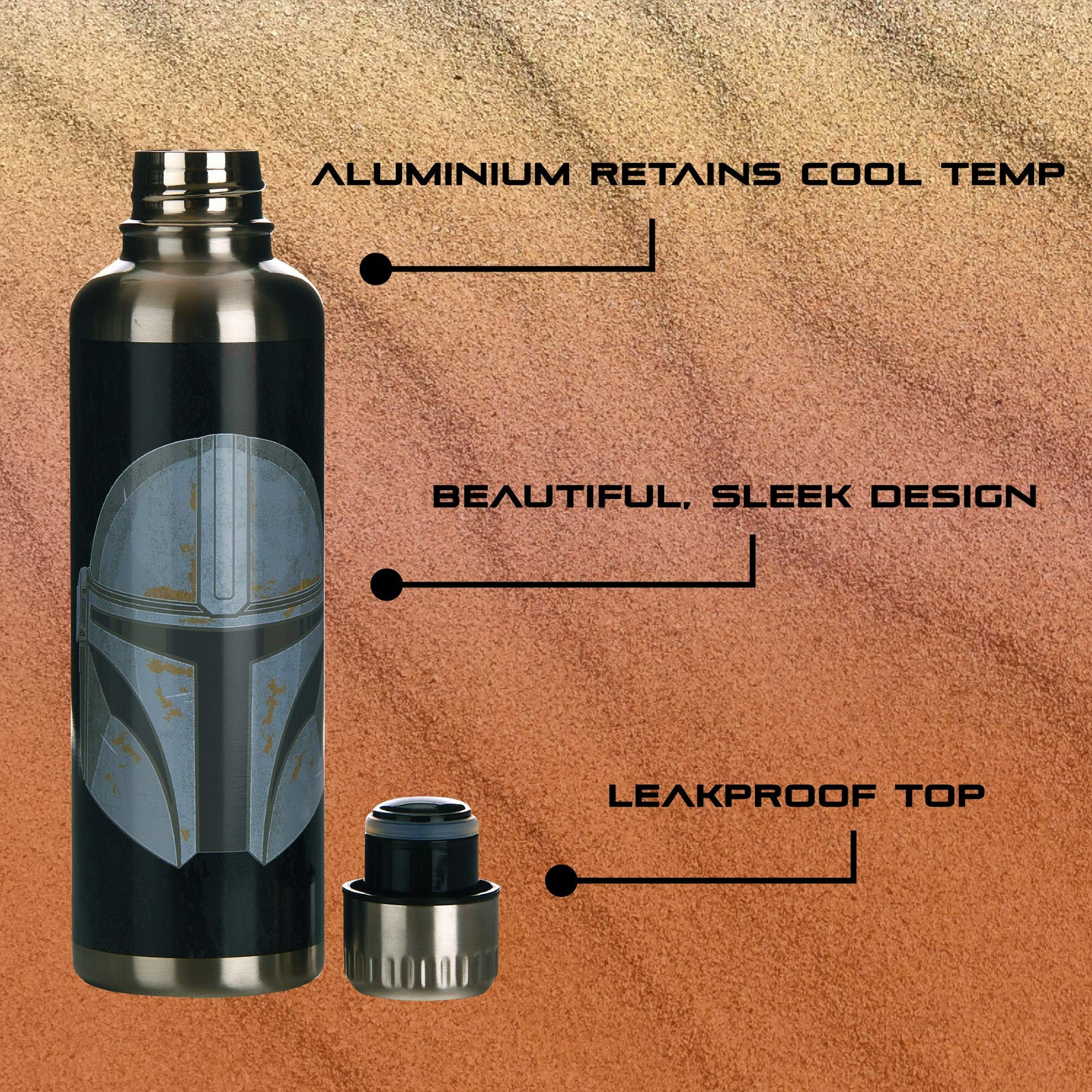 Paladone The Mandalorian Metal Water Bottle