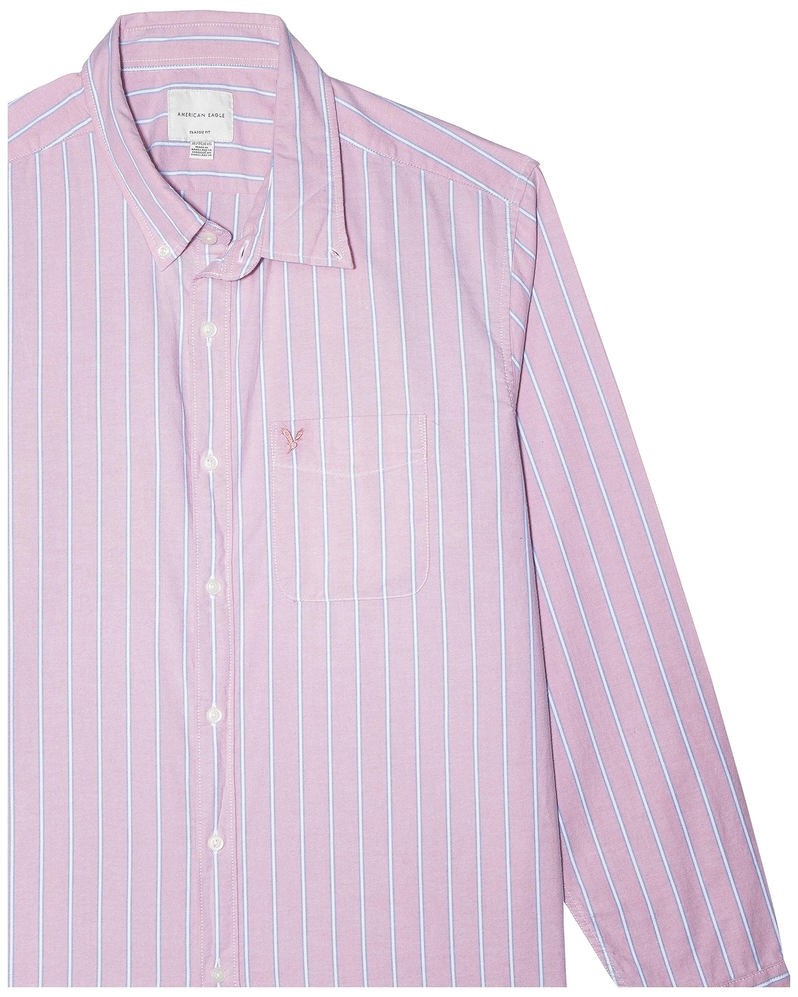 American Eagle Men's Striped Classic Fit Oxford Button-Up Shirt