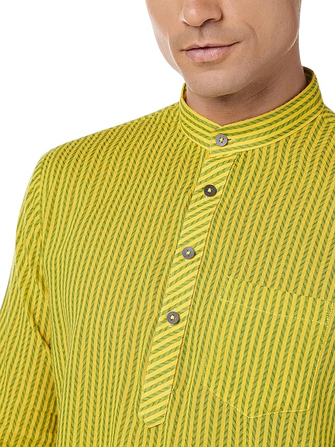 Nayak Men Cotton Regular Button Down Shirt (Blc-Ny-073 B_XL_Lime