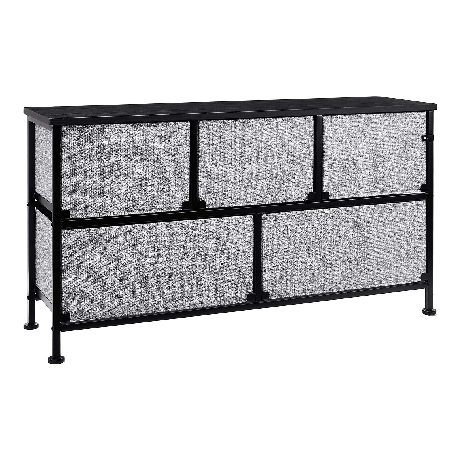 Amazon Basics Extra Wide Fabric 5-Drawer Storage Organizer Unit for Closet, Black