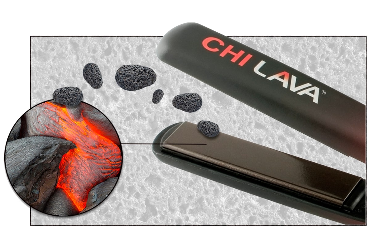 مملس الشعر CHI Lava Volcanic Ceramic - أبيض