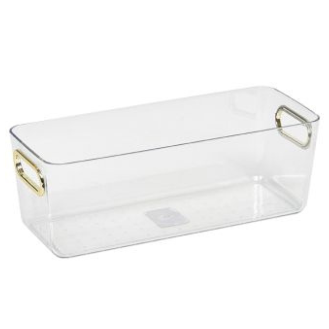 Homesmiths 2.4 Liter Clear Bin with Chrome Handles