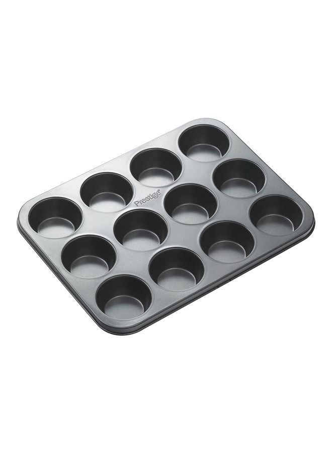 Prestige 12-Cup Muffin Pan And Oven Tray Set 38x3.5x30.5cm, Pancake Mould Chrome 41x4x28cm