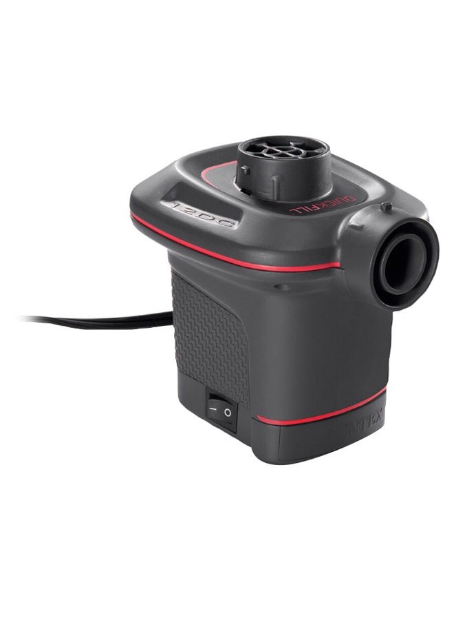 INTEX 12V Quick-Fill Dc Electric Air Pump - Black Black/Red 14.2x14.2x12.4cm