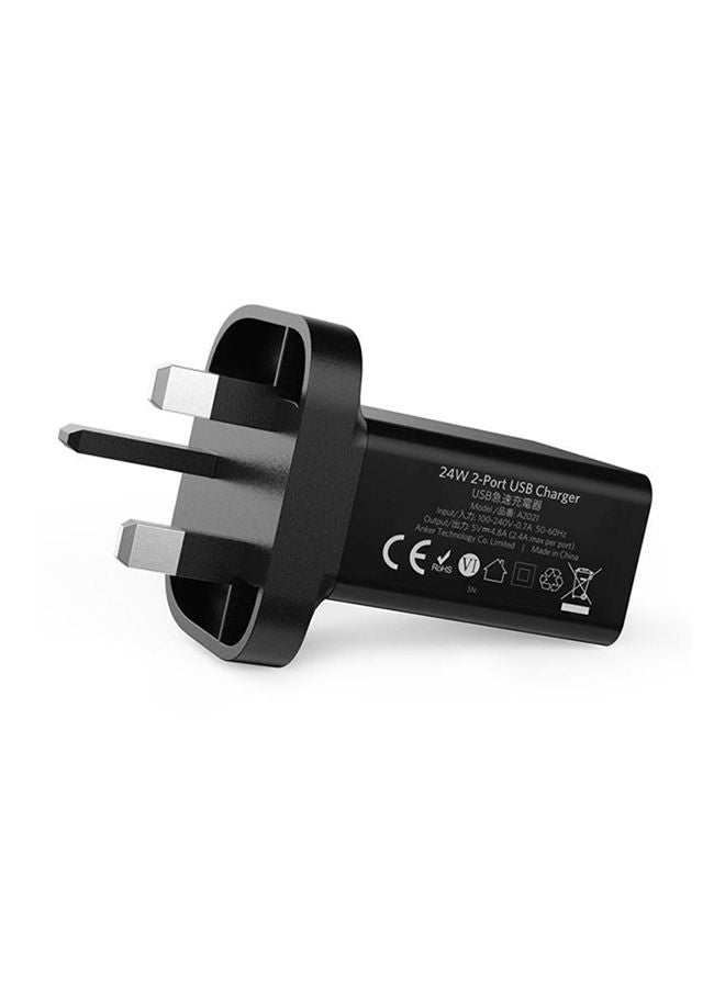 Anker Powerport 24W 2USB Port Black