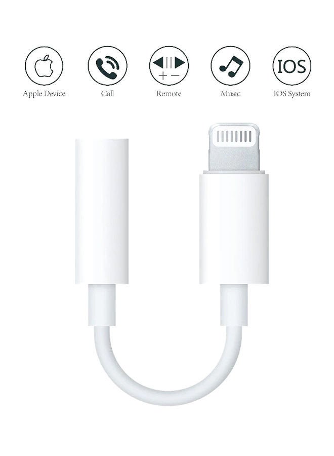 Apple Lightning to 3.5 mm Headphone Jack Adapter White