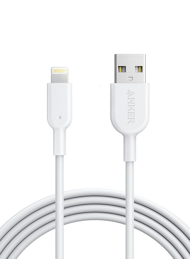 Anker Powerline II Cable (6ft) MFi Certified for iPhone 11/11 Pro/11 Pro Max/Xs/XS Max/XR/X/8/8 Plus/7/7 Plus/6/6 Plus White