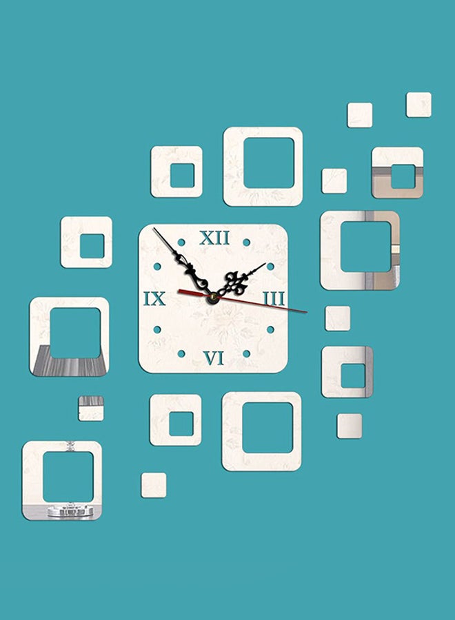 QiaoKai Creative Wall Clock With Sticker Silver 18.2x18.2centimeter