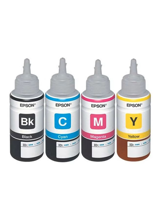 664 4-Piece Refillable Ink Bottle Black/Cyan/Magenta/Yellow