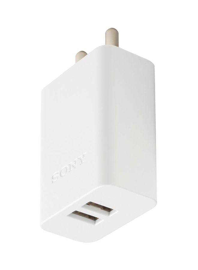 Sony Original Dual USB Port AC Adapter White