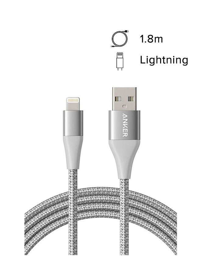 Anker Powerline+ II Cable (6ft) MFi Certified for iPhone 11/11 Pro/11 Pro Max/Xs/XS Max/XR/X / 8/8 Plus / 7/7 Plus / 6/6 Plus / 5 / 5S Silver