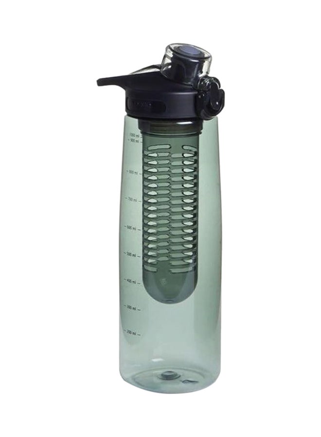 Wilko Fruit Infuser Bottle Black/Clear 1000ml