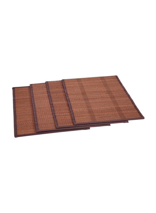 Home Box 4-Piece Bamboo Textured Placemat Brown 45x30cm