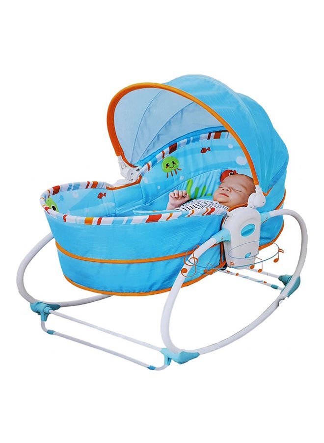 Mastela 5-In-1 Multifunctional Baby Portable Rocker And Bassinet Cradle Bed Newborn To Toddler With Canopy