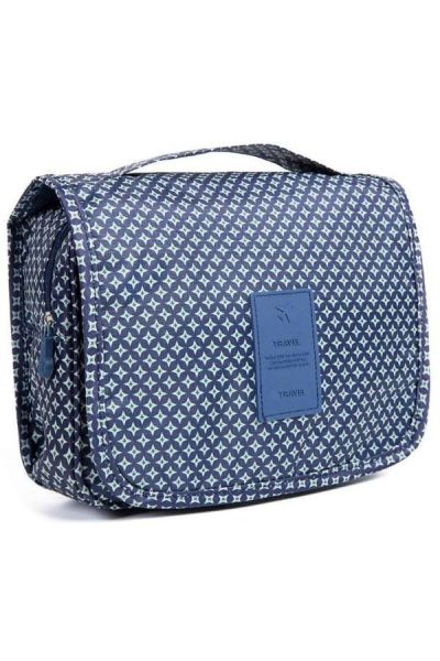 Generic Waterproof Cosmetic Bag Blue/White