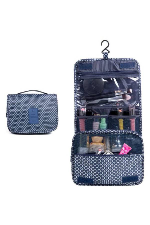 Generic Waterproof Cosmetic Bag Blue/White