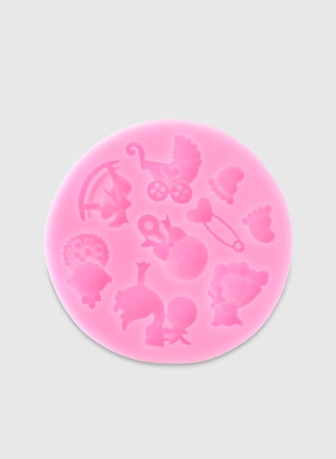 Generic 3D Baby Trojan Bear Shaped Cake and Chocolate Mold – Pink (8x8x1 cm)