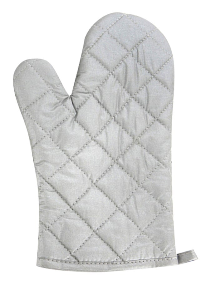 Generic Heat Flame Resistant Oven Glove Silver 28 x 18cm