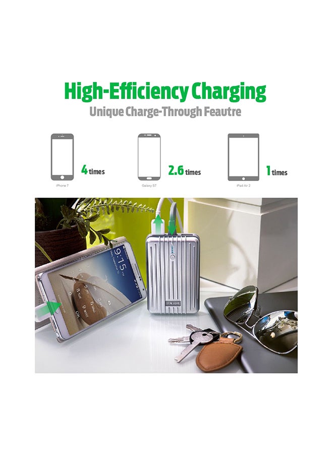 ZENDURE 10000.0 mAh Multi-Purpose Charger Power Bank Silver