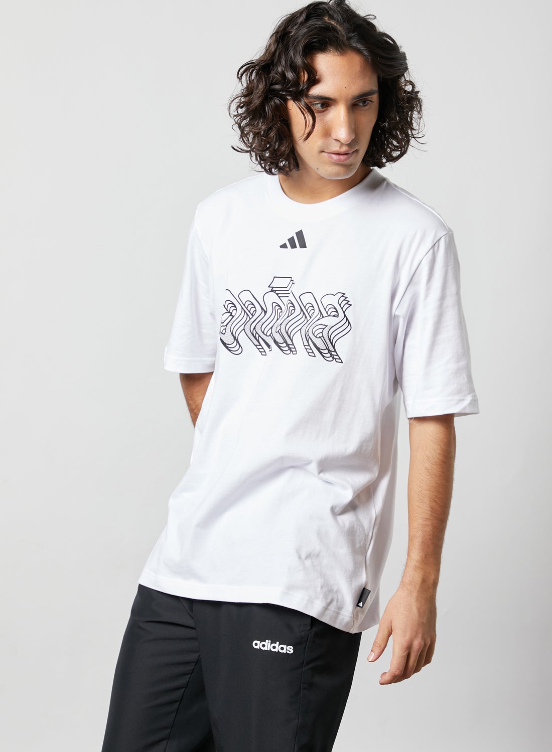 Adidas Athletics Pack Language Tee T-Shirt White/Black